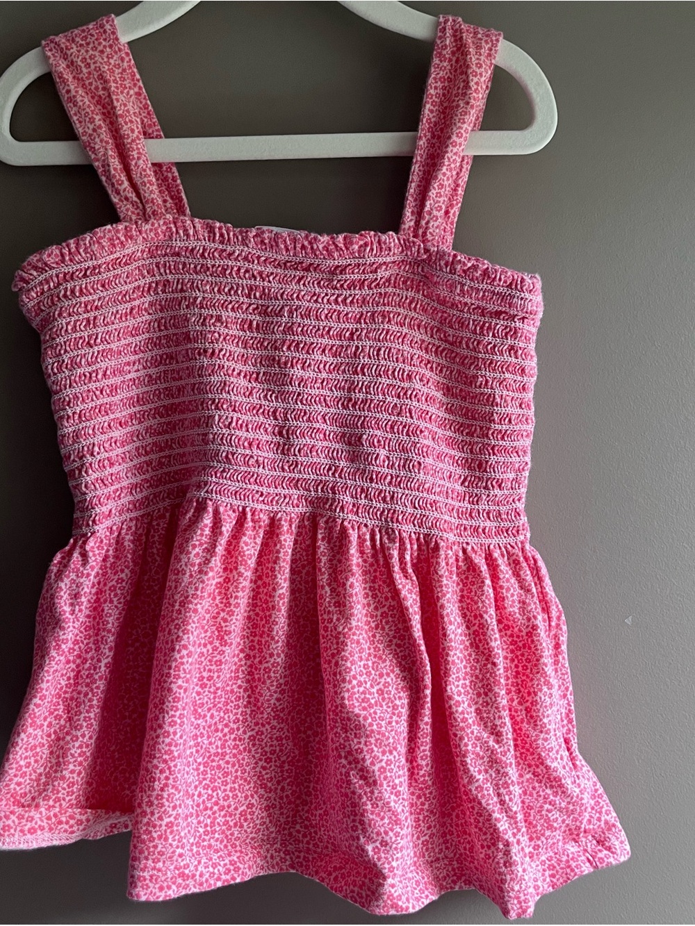 GAP Pink Smocked Tiered Camisole Top girls kids medium